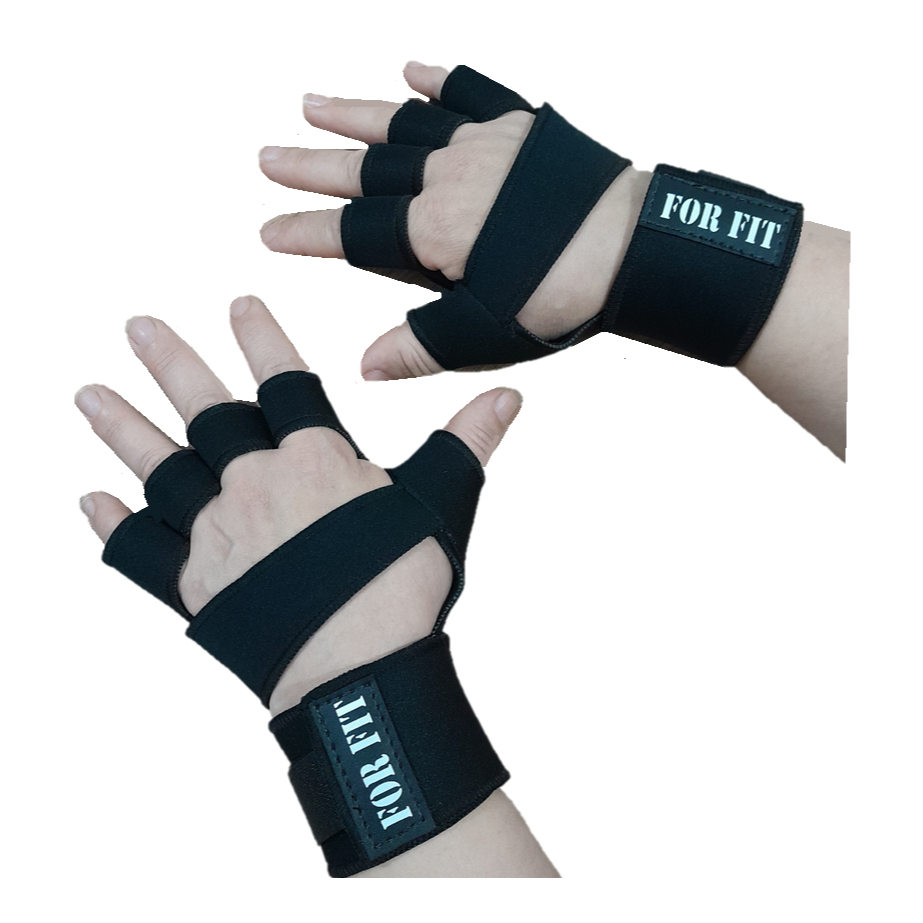 Luva com Munhequeira For Fit para Musculação, Treino Academia. O PAR