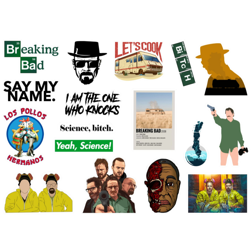BREAKING BAD - CARTELA DE ADESIVOS (sem recorte, com recorte ou a prova d'água) - A5 em Oferta na Shopee