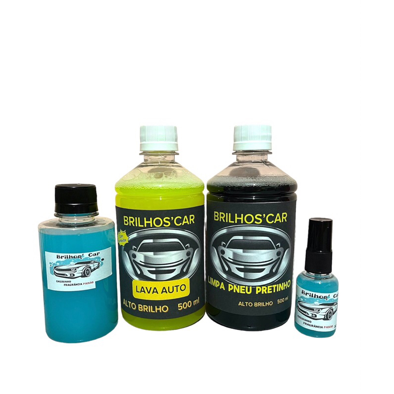 kit limpeza automotiva lava auto com cera + Pretinho  Barato