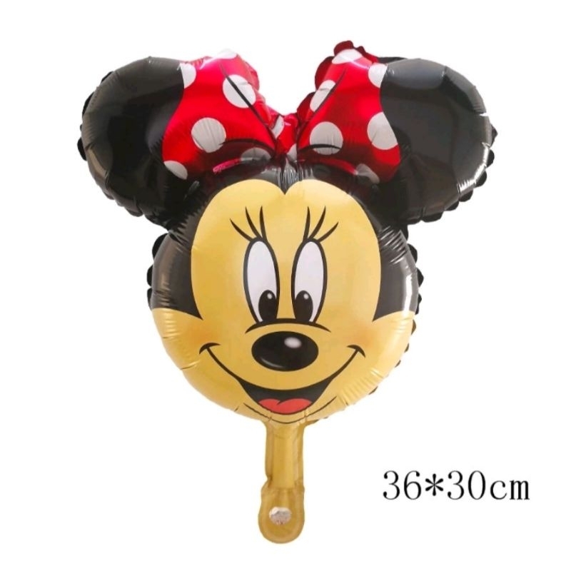 6 Pçs Mini Balão Minnie vermelha Cabeça metalizado 36cm Balões Mickey e Minnie