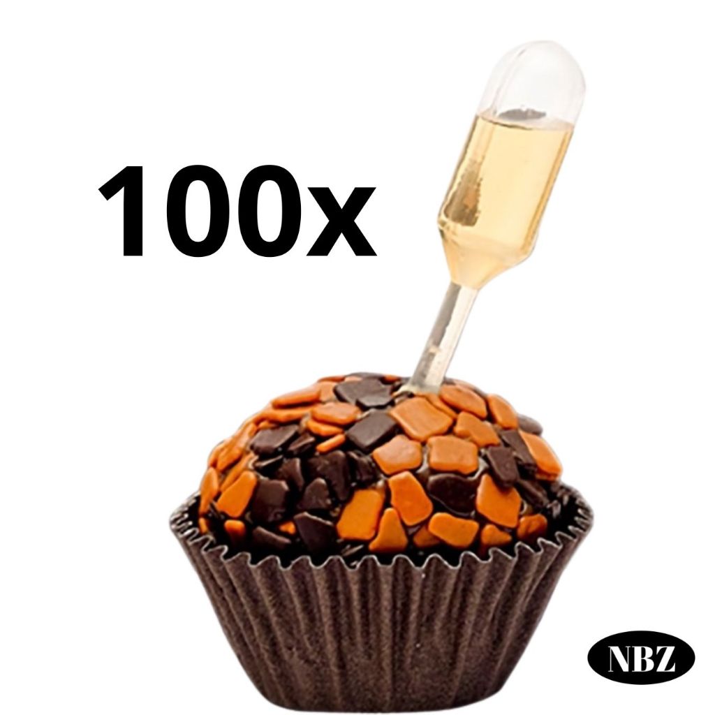 50~200 Ampola Saborizante Cilindro 1 ml Para Brigadeiro cilíndrica doces cupcakes festa (Prime Chef)