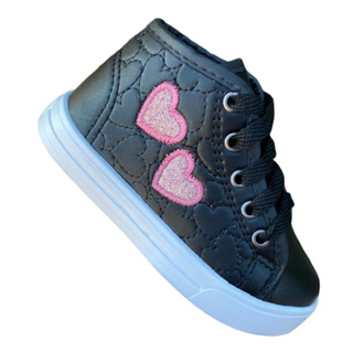 Tênis Infantil menina  feminino corações estilosa blogueira Confortável Moda em Oferta na Shopee
