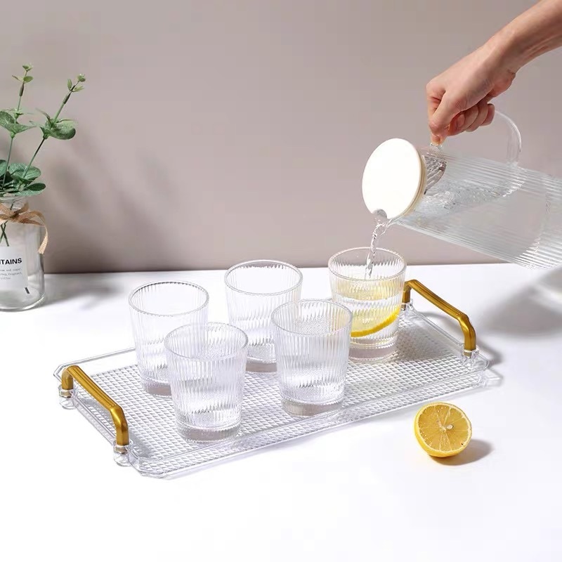 Bandeja de acrílico transparente para casa sala de estar bandeja de chá em Oferta na Shopee