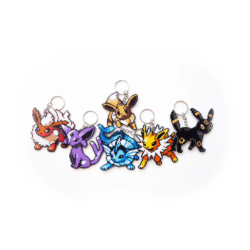 Chaveiro Pokemon Eevee Evolution - Eevee, Jolteon, Vaporeon, Flareon, Espeon, Umbreon, Sylveon, Glaceon, Leafon