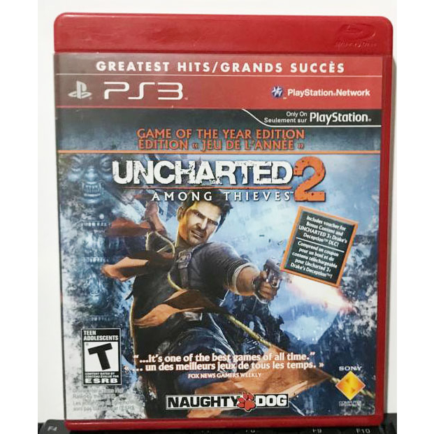 Jogo UNCHARTED 2 - Among Thieves - PS3. Mídia Física. SEMINOVO.