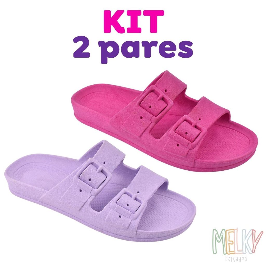 Kit 2 Pares Chinelo Feminino Leve e Macio 33 ao 42