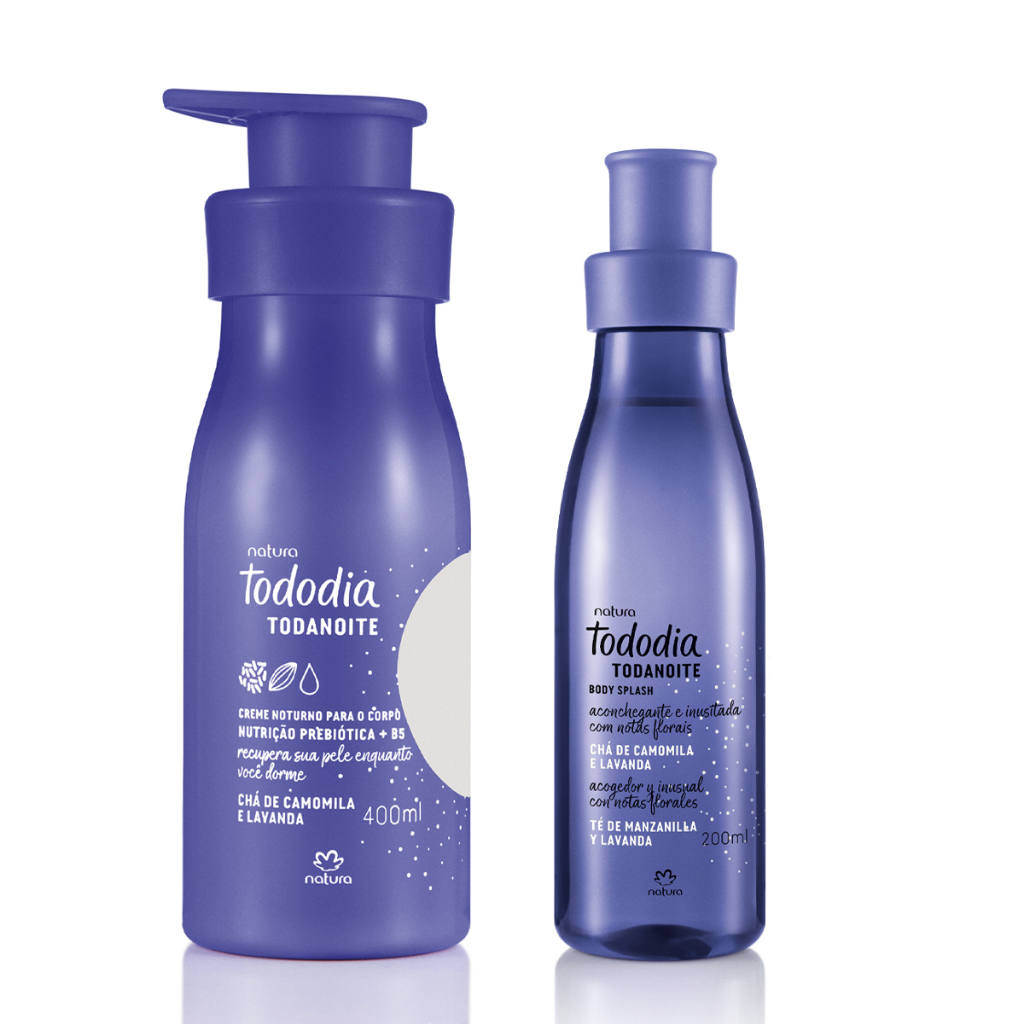 Conjunto Tododia Todanoite Chá de Camomila e Lavanda Natura: Body Splash 200ml + Creme Noturno Corporal 400ml