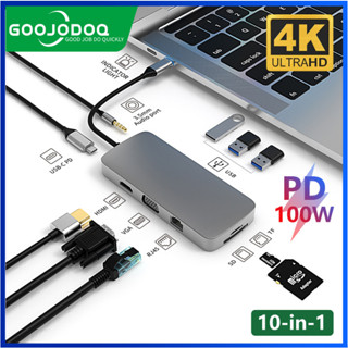 Hub 10 Em 1 Type-c USB Hub Adaptador Leitor De Cartão PD3.0 4K Vídeo USB 3.0 USB 2.0 Leitor de Dados USB-C em Oferta na Shopee