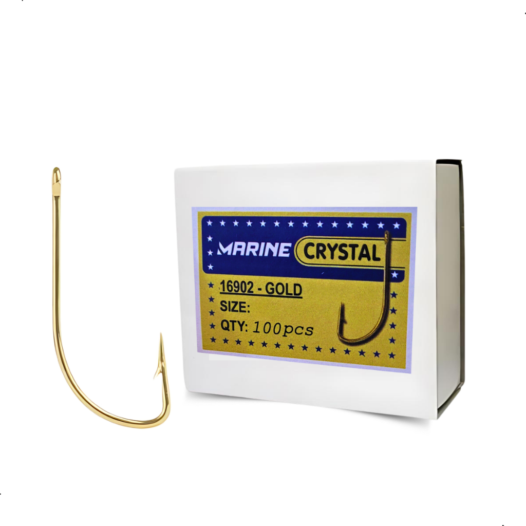 Anzol De Pesca Crystal Marine Sports 16902 Gold Caixa Com 100 Peças em Oferta na Shopee