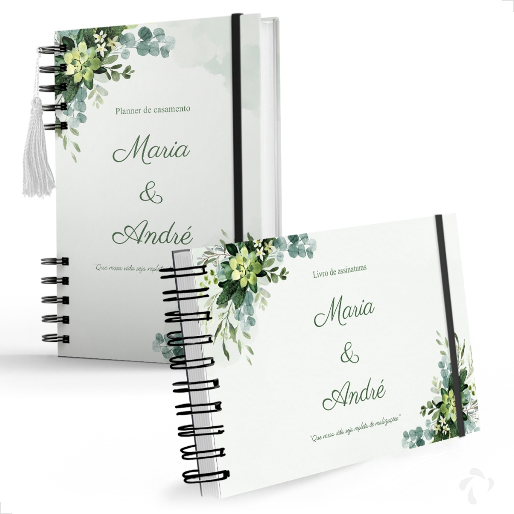 Combo Planner Da Noiva e Livro de assinaturas- Planejamento Completo Casamento - Floral
