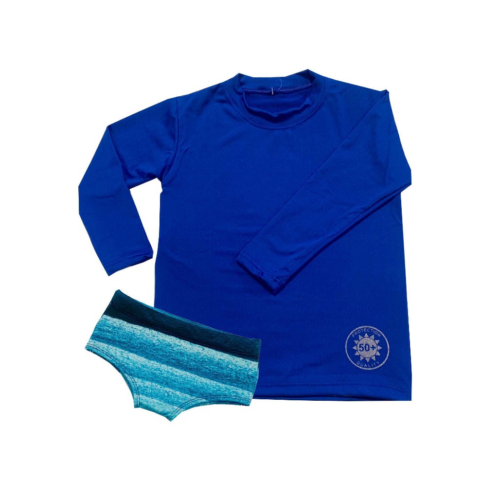 Conjunto UV Camisa + sunga - infantil/juvenil praia piscina meninos de 1 a 16 anos
