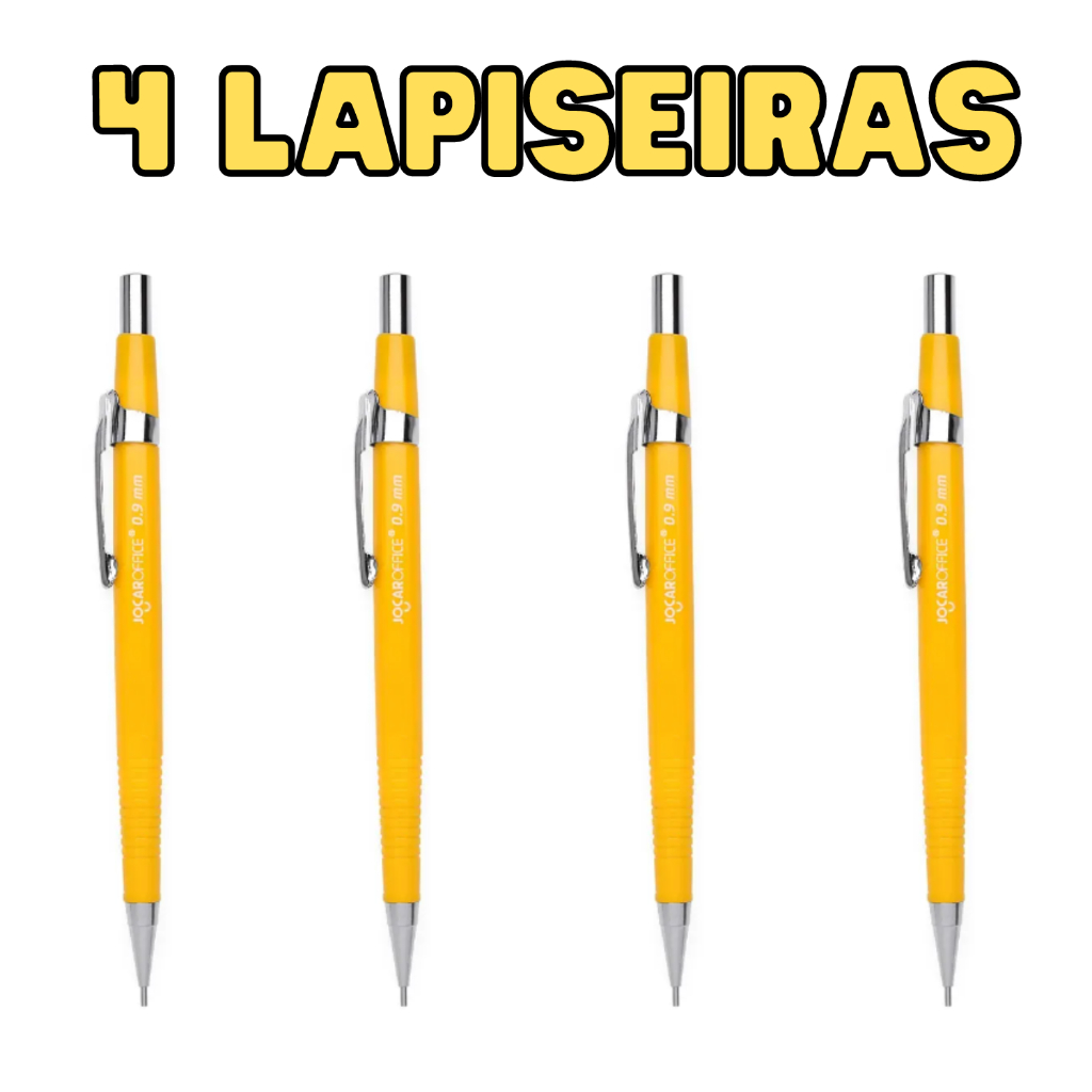 Lapiseira Técnica Triangular 0.9 Jocar Office-KIT COM 4 UNIDADES -papelaria