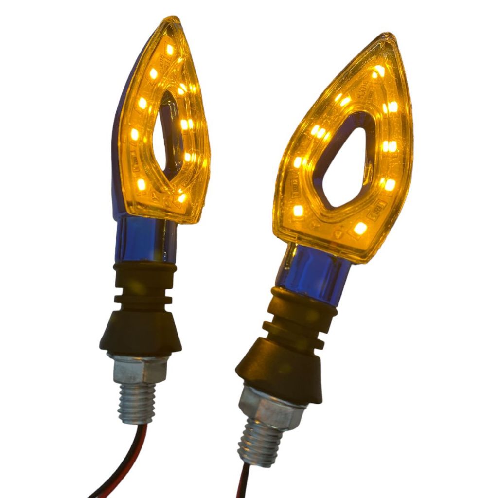 Par De Pisca Flexa Vazado Seta De Led Universal Para Motos Honda Yamaha Com encaixe parafuso