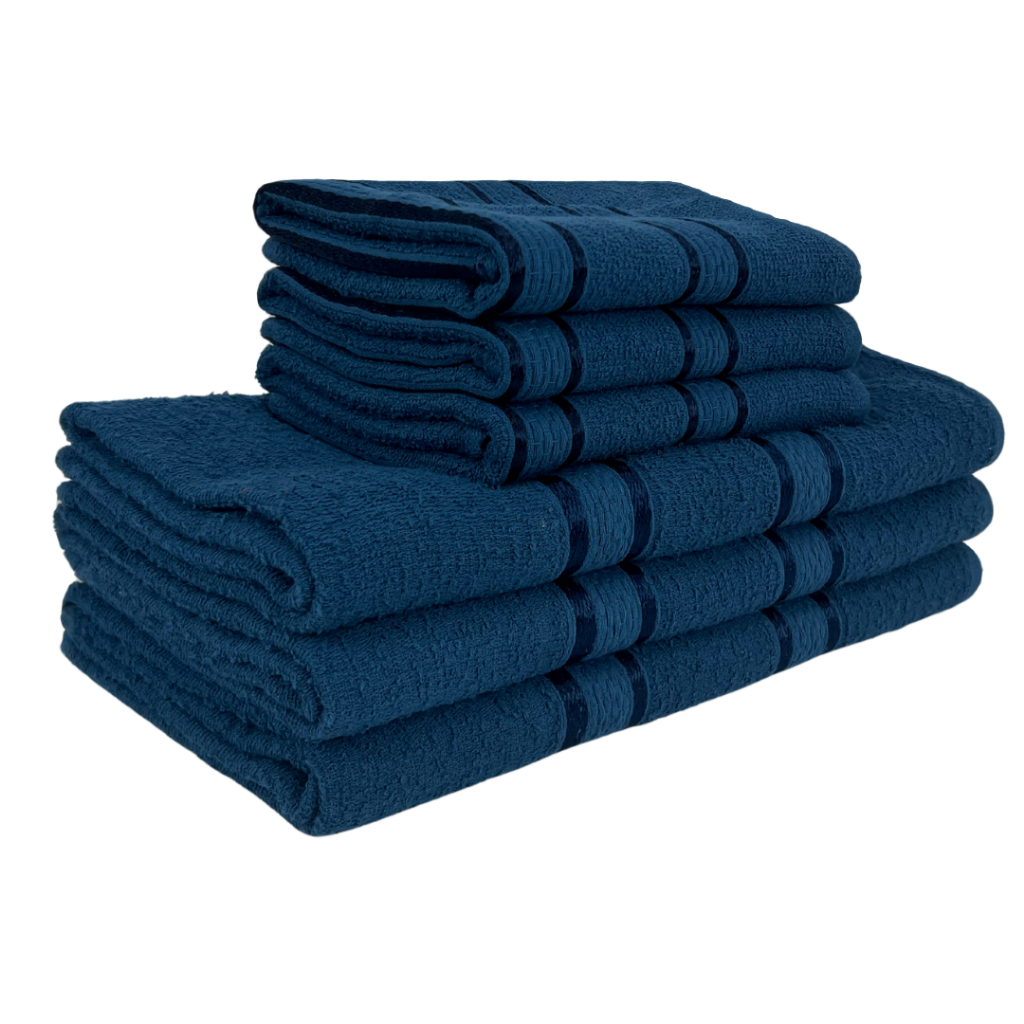 Kit 6pçs Toalhas de Banho e Rosto Paris (3 Banho 3Rosto) Varias Cores 70x130cm