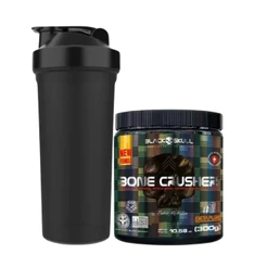 Pré treino Bone Crusher - 300g - Black Skull + Coqueteleira 500ml