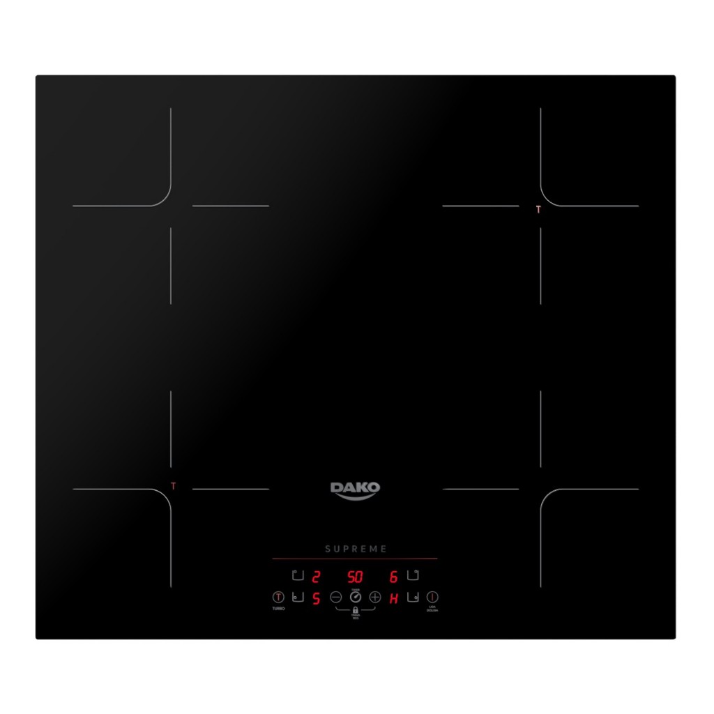 Cooktop de Indução 4 Bocas Preto com Trava de Segurança Dako Supreme 220V