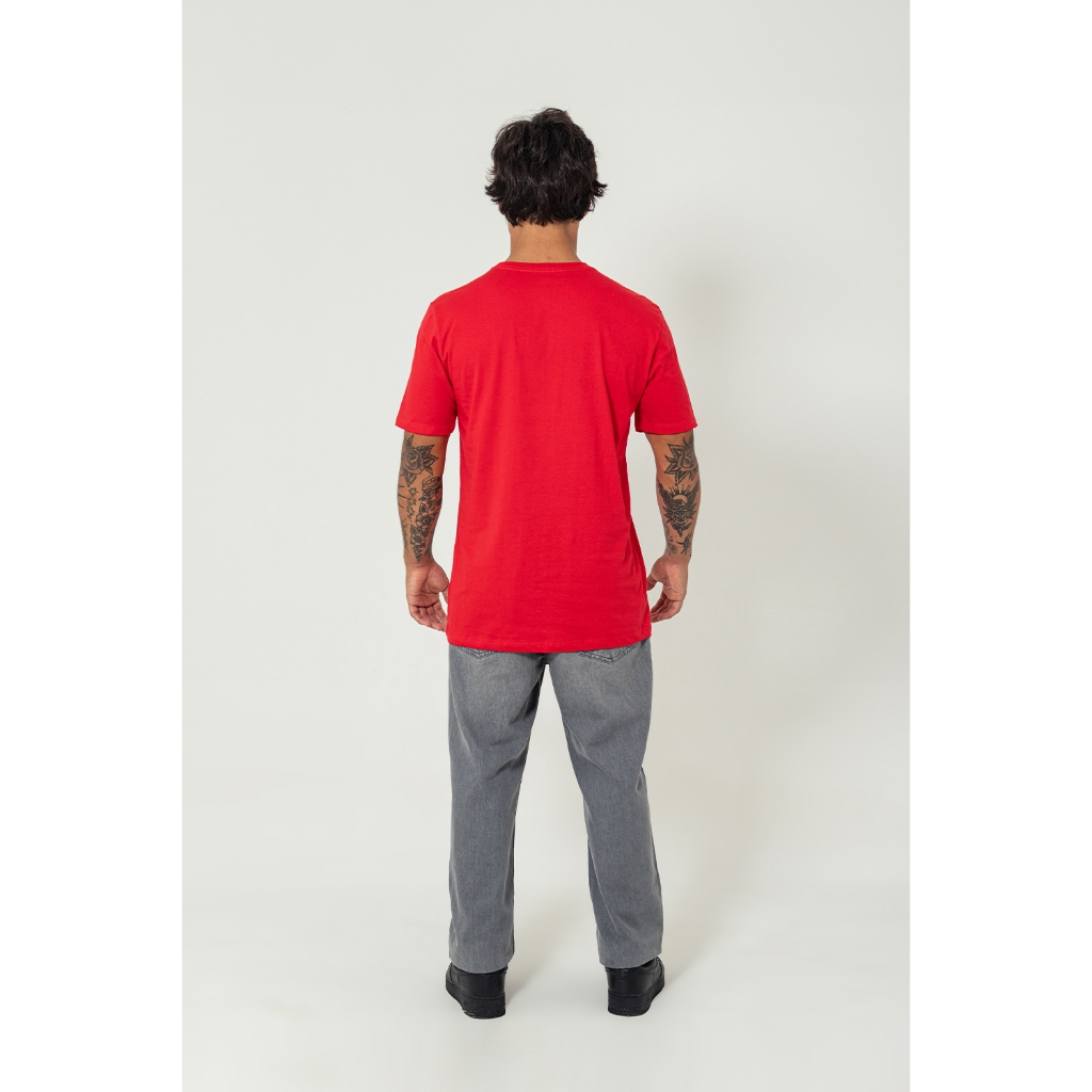 Detalhes do Camiseta Masculina Basic Casual Vermelho