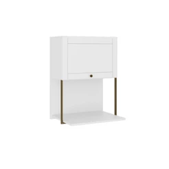 Armário Aéreo Milla 1 Porta Branco Tubo Ouro Velho Carraro