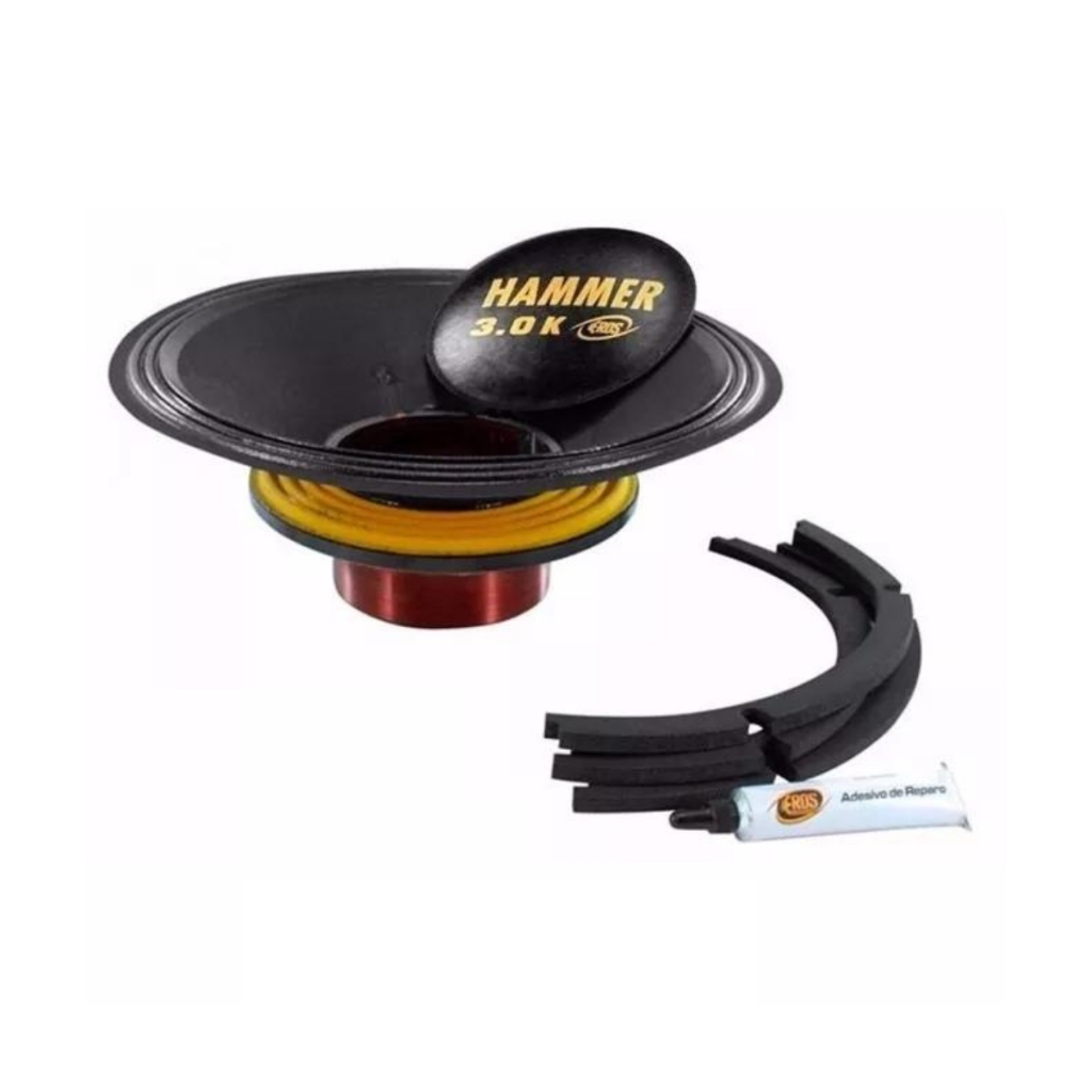 Kit Reparo Alto Falante 12 Pol Eros E-12 Hammer 3.0K 1500W Rms 4 Ohms em Oferta na Shopee