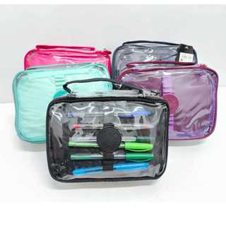 Estojo Grande Transparente Escolar com Alça de Mão 7575 em Oferta na Shopee