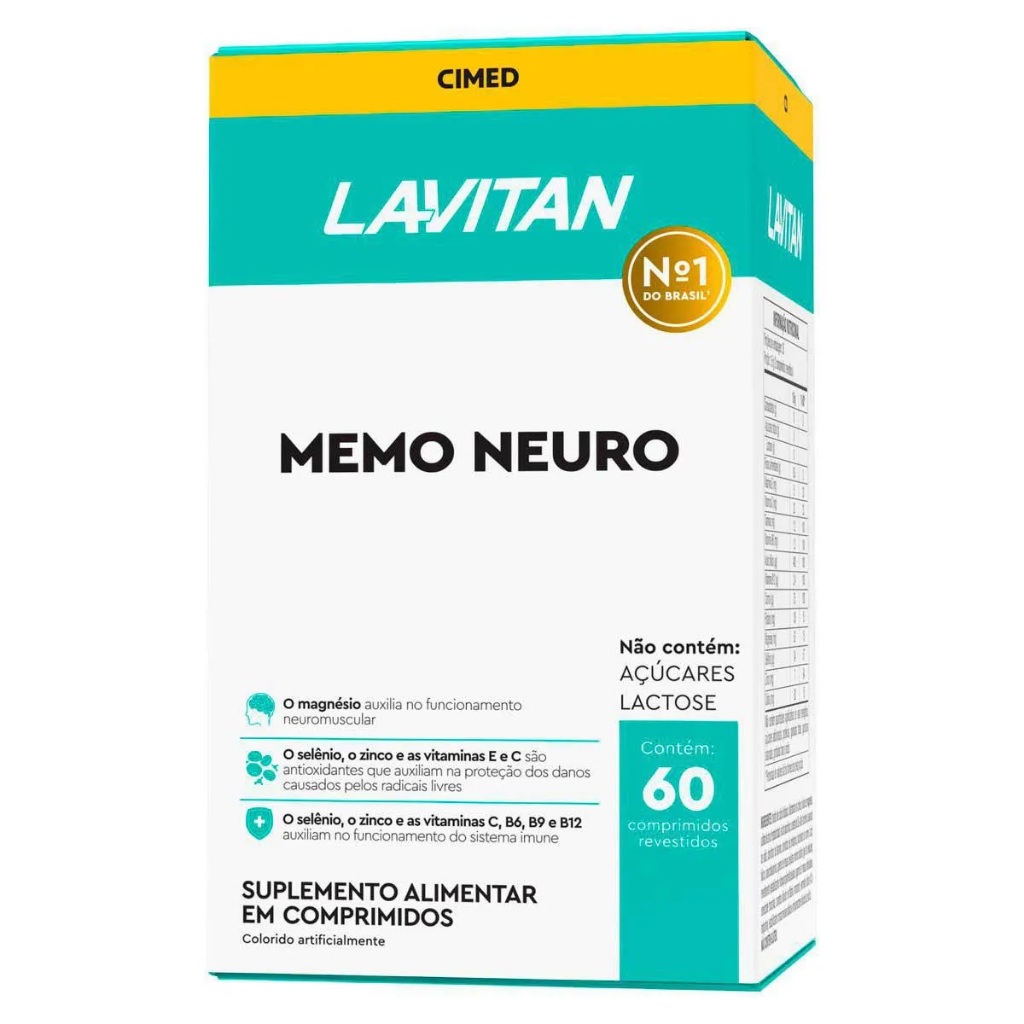 Lavitan memória c/60 cérebro para estudante empresário atleta vestibulando vestilbular