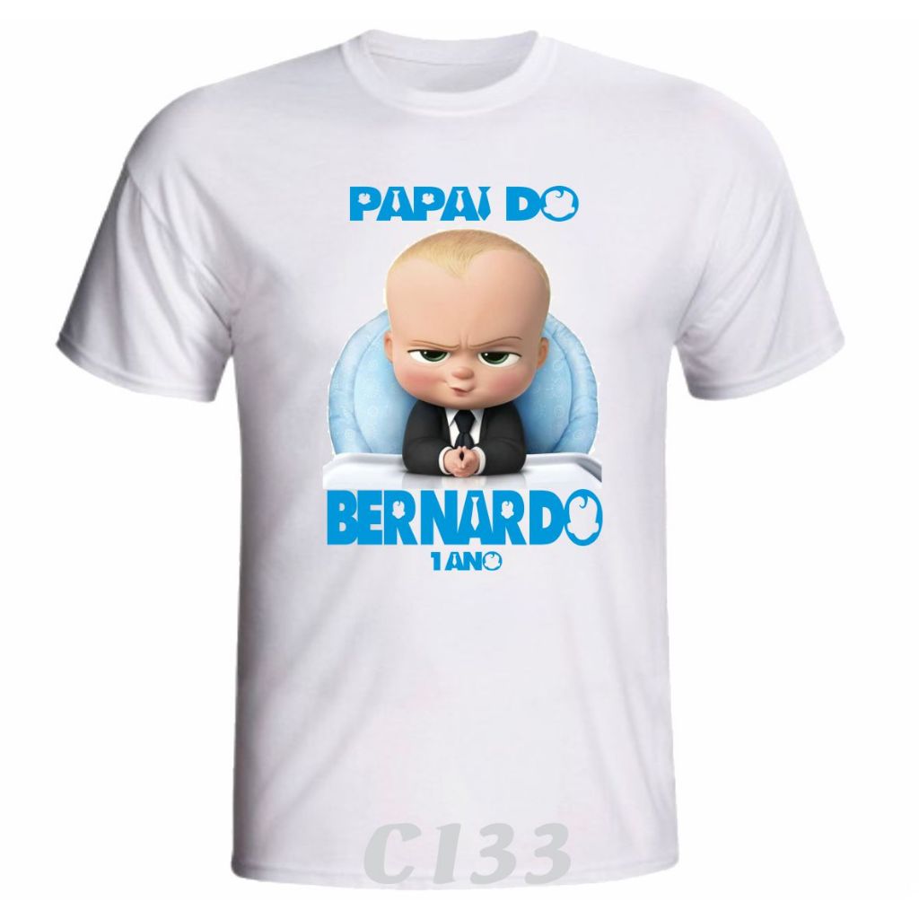 1 Camiseta Personalizada " O Poderoso Chefinho " para Aniversário ou festa Temática