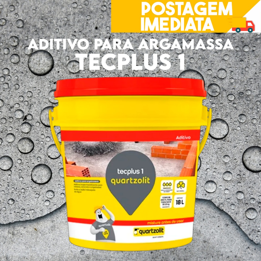 Aditivo Para Massa Argamassa Tecplus 1 - 18 Litros Quarzolit em Oferta na Shopee