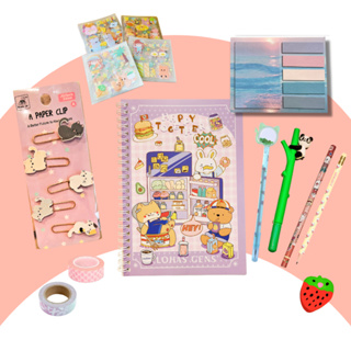 Kit Papelaria Kawaii 20 Itens Fofos Caderno Caneta Adesivo Washi Tape em Oferta na Shopee