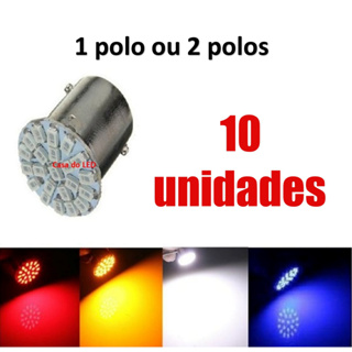 2-10x Lâmpadas Led 1 ou 2 polo 22 leds Amarelo Vermelho Ba15s P21w 1156 12v freio Ré seta Automotiva em Oferta na Shopee