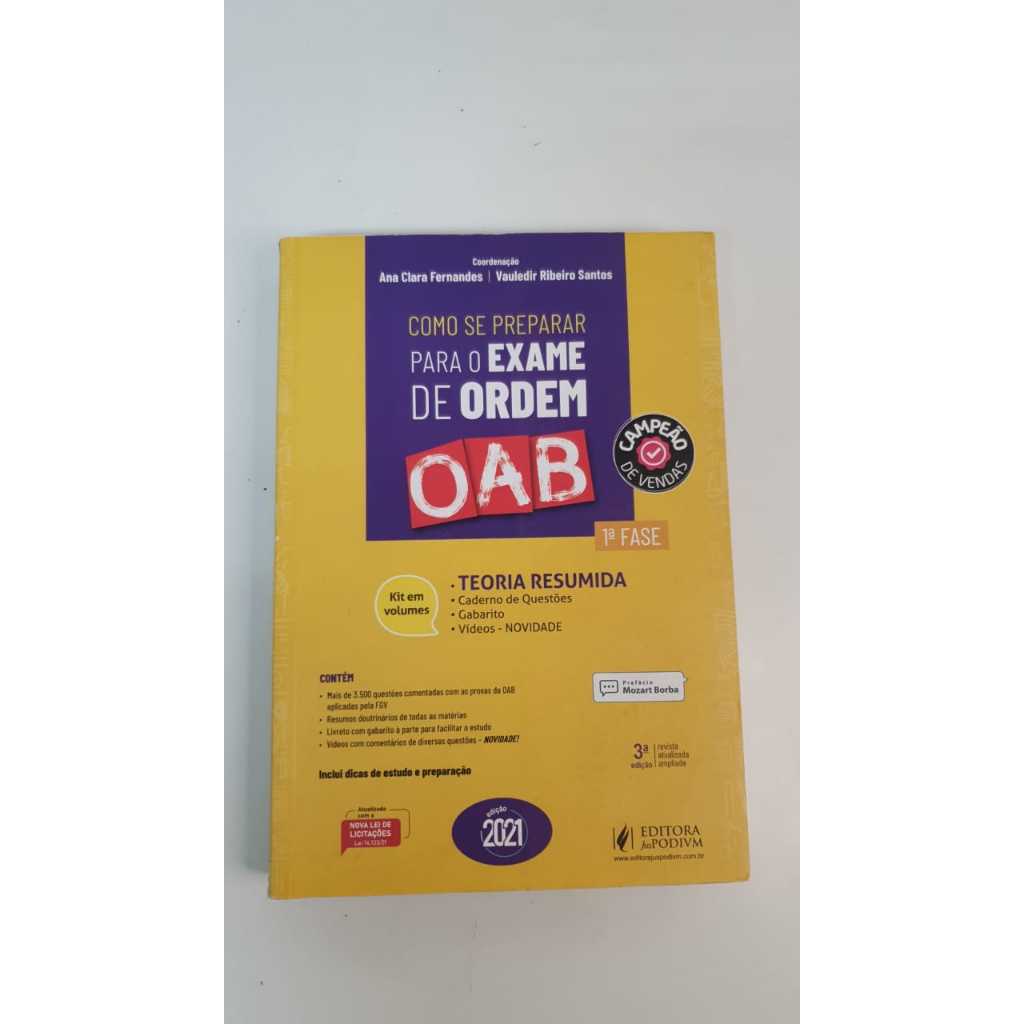 Livro Como Se Preparar Para o Exame de Ordem OAB V3967