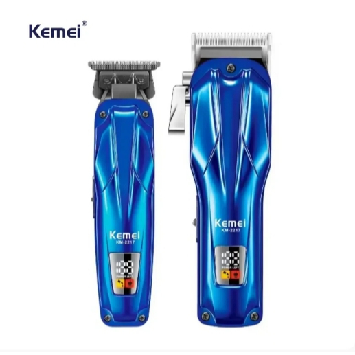 Máquina de Corte + Máquina de Acabamento Profissional Kemei 2217 10w Bivolt 110v220 Portátil Sem Fio