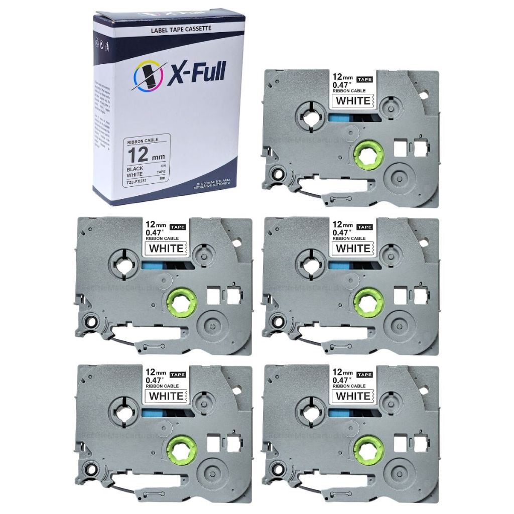 5 Fita Compatível P/ Rotuladora Tze-fx231 Tzc Fx231 231 X-full Branca em Oferta na Shopee