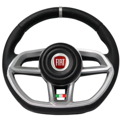 Volante Esportivo Gti Prata Emblema Logo Vermelho Italia Uno Elba Fiorino Premio ambos até 94