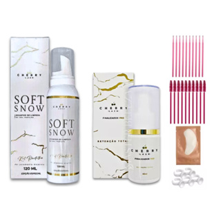 Kit Cherry Lash Shampoo Soft Snow E Finalizador Pro Extensão De Cílios em Oferta na Shopee