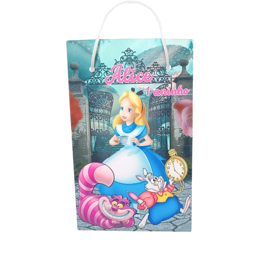 10 Sacolinhas Personalizadas Alice no País das Maravilhas Festa