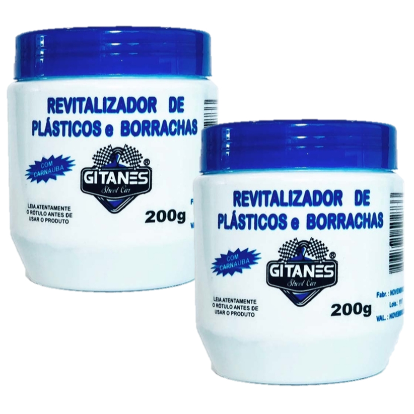 KIT C/ 2 REVITALIZADOR DE PLÁSTICOS E BORRACHAS GITANES 200G em Oferta na Shopee