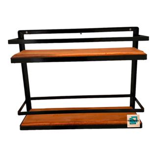 porta tempero com dois andares em ferro e madeira em Oferta na Shopee