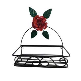 prateleira  de banheiro porta shampoo em ferro com flor em Oferta na Shopee