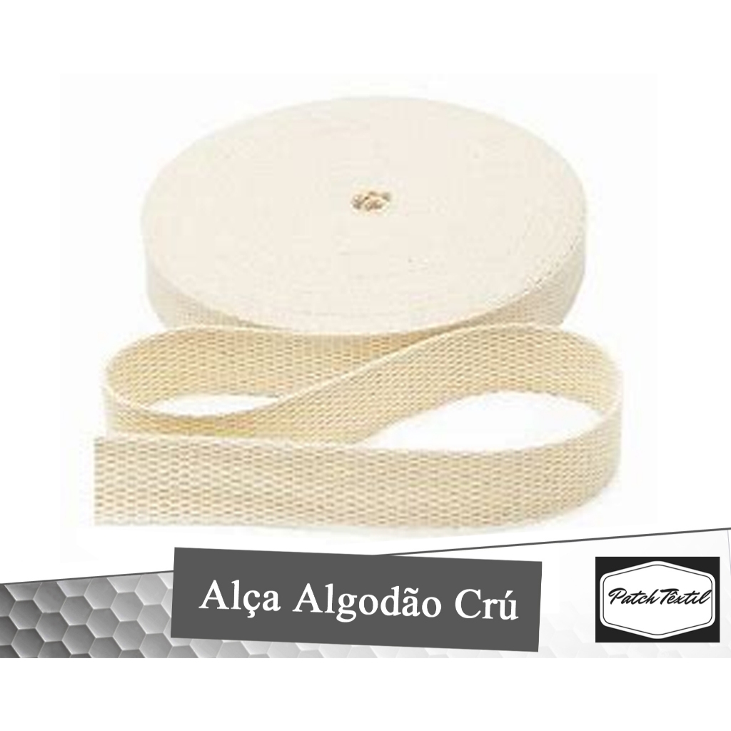 Alça Algodão Crú 30mm Bolsa Avental Mochila