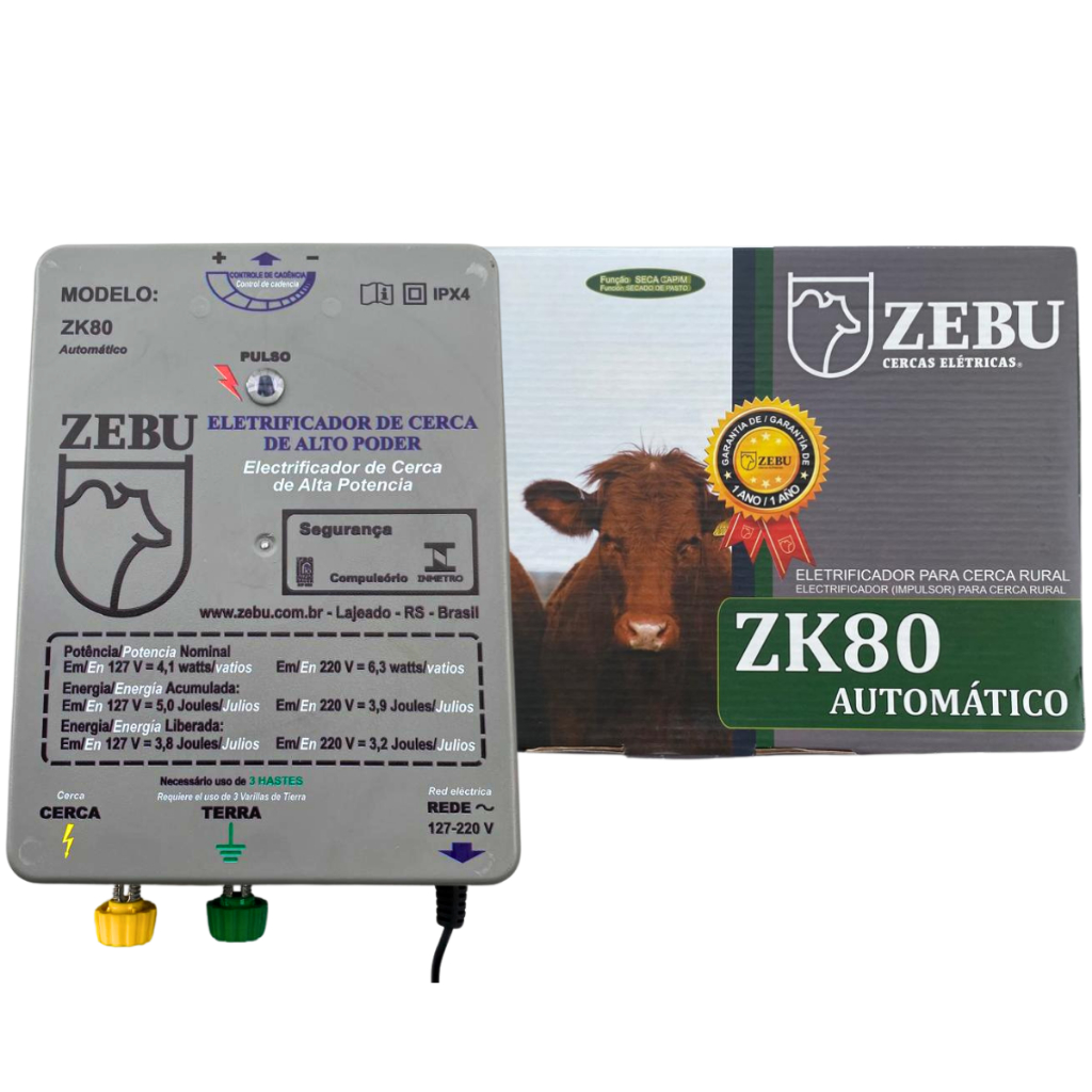 Cerca Elétrica Rural Zebu Zk80 Bivolt - Função Seca Capim em Oferta na Shopee