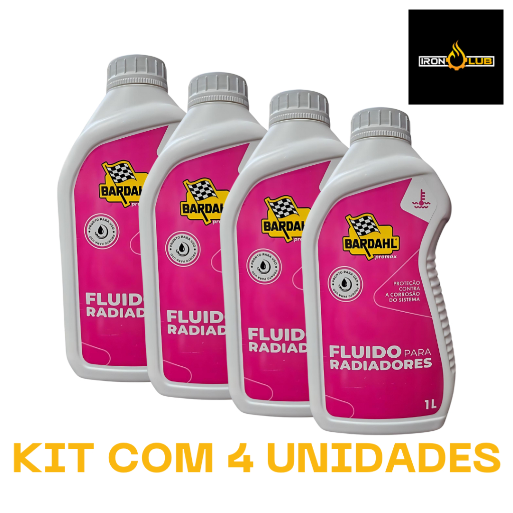 KIT 4 LITROS ADITIVO DE RADIADOR BARDAHL PRONTO USO ROSA