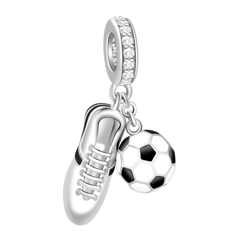 Berloque AMO FUTEBOL 2 em Prata 925 em Oferta na Shopee