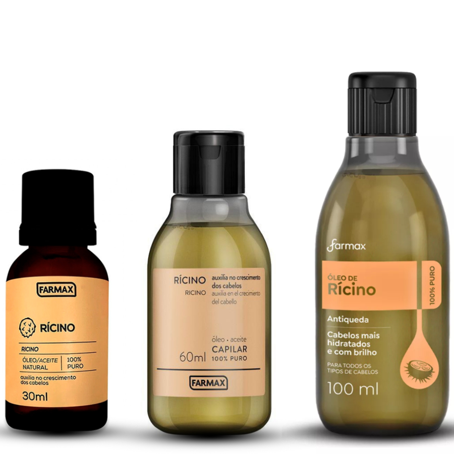 Óleo de Rícino- Farmax- Capilar/Corporal- 100% puro- 60ml ou 30ml