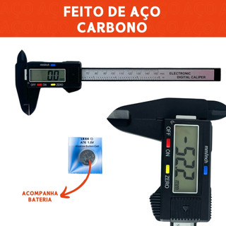 Paquímetro Digital Carbono – Alta Precisão Com Bateria Incluída -BNVT