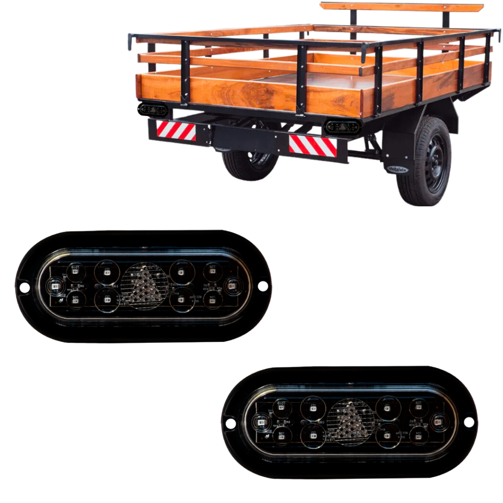 Par Lanterna Sinaleira Freio Seta Carretinha Canoinha para Barco jet ski Universal LED12V Reboque