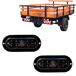 Par Lanterna Sinaleira Freio Seta Carretinha Canoinha para Barco jet ski Universal LED12V Reboque