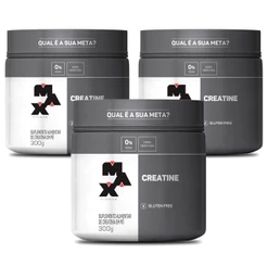 3x Creatina Monohidratada Pura 300g (cada) - 100% Pura - Max Titanium
