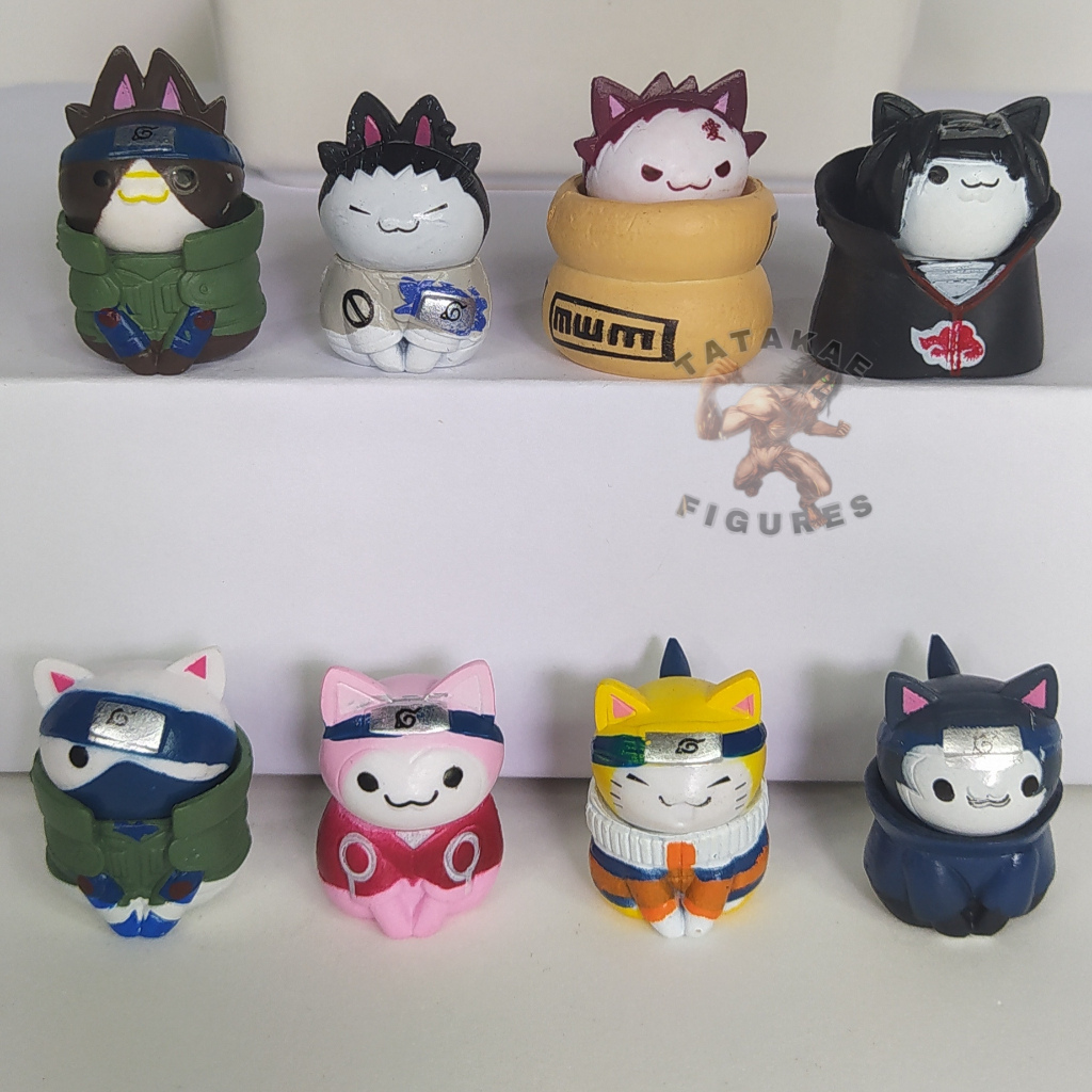Action Figure  Anime Naruto versão gatinhos Naruto Sasuke Itachi