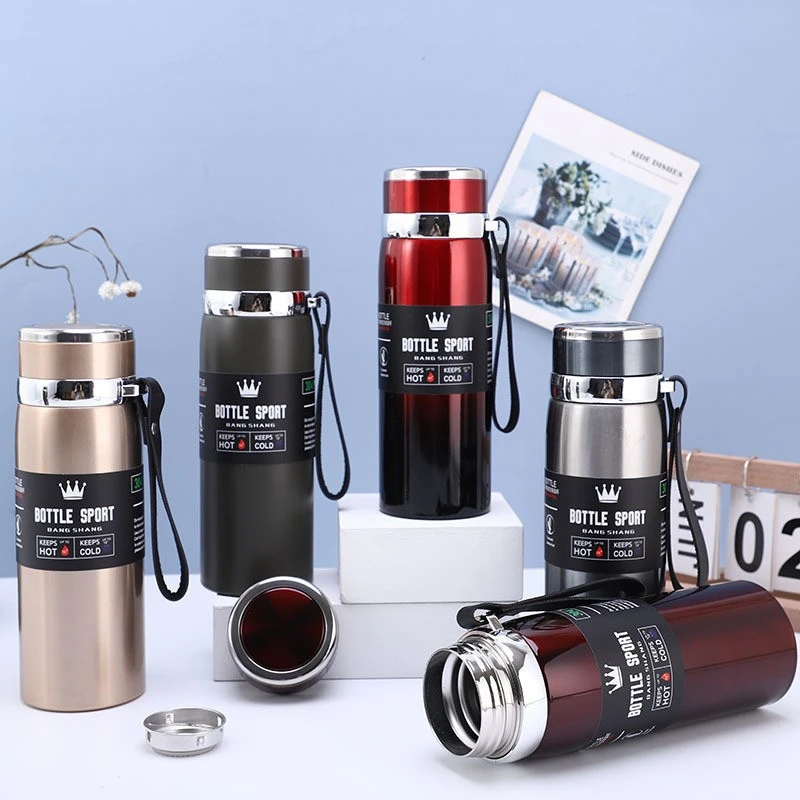 Garrafa Inox Camping Térmica Com Infusor De Água Café Dupla Com Alça