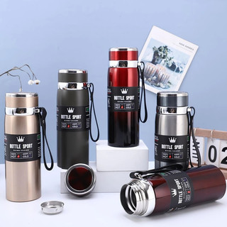 Garrafa Inox Camping Térmica Com Infusor De Água Café Dupla Com Alça